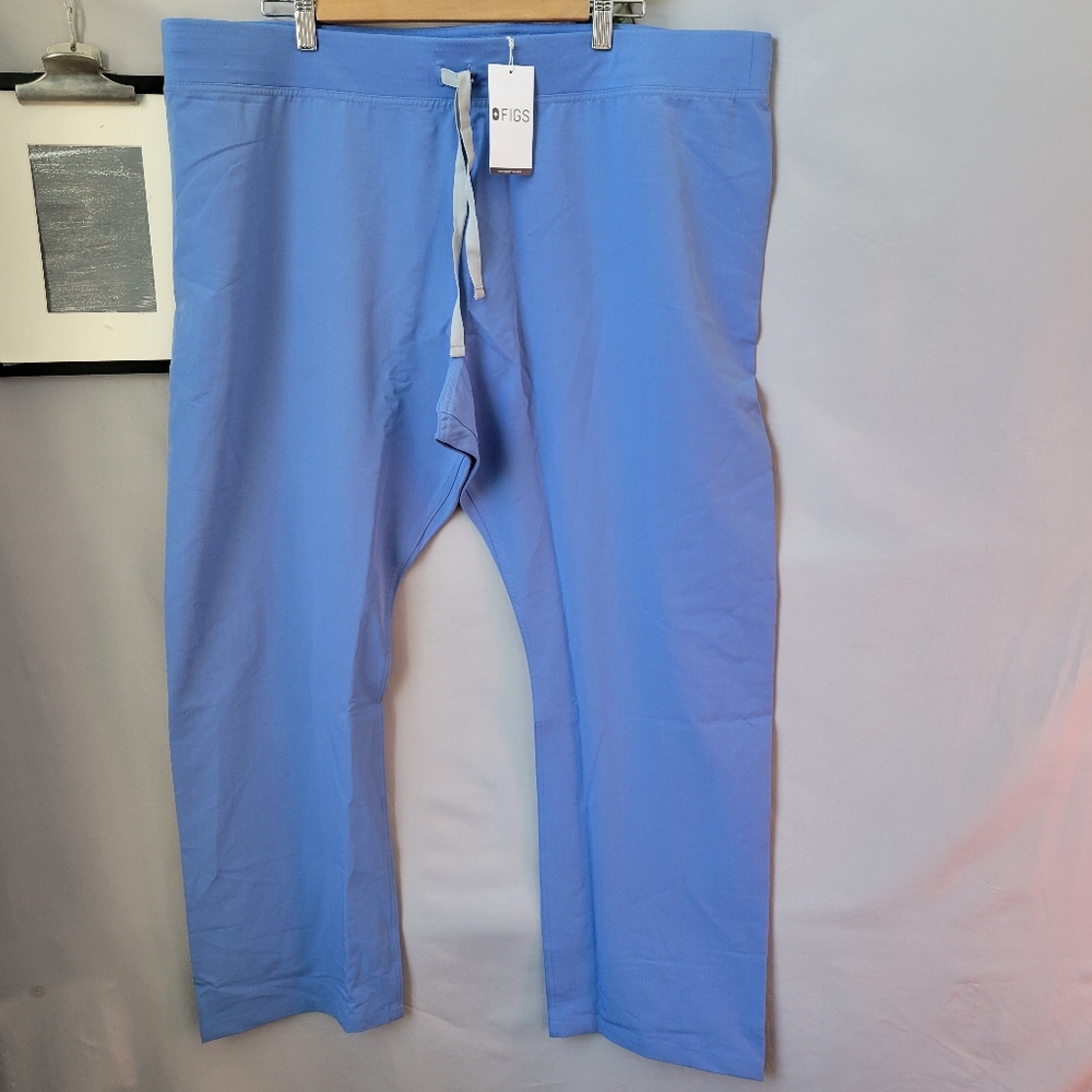 NEW Figs Women's Livingston Basic Scrub Pants Blue 2XL